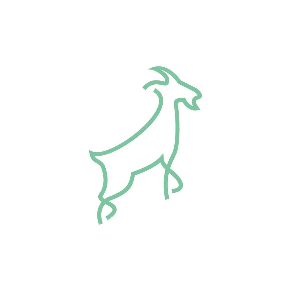 Goat web line icon isolated on white background vector