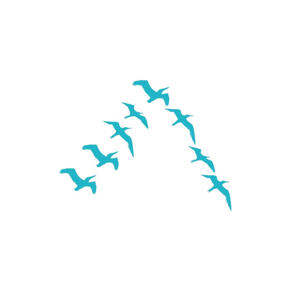 Flock of flying birds logo vector