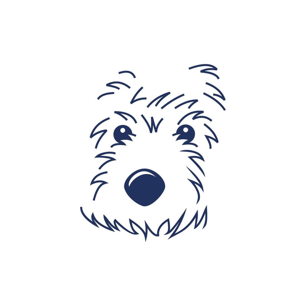 simple abstract elegant head dog front view vector