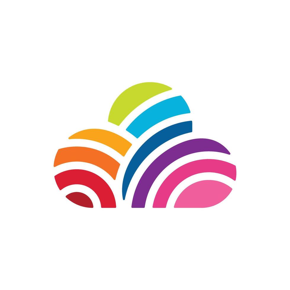 cloud symbol colorful logo template vector