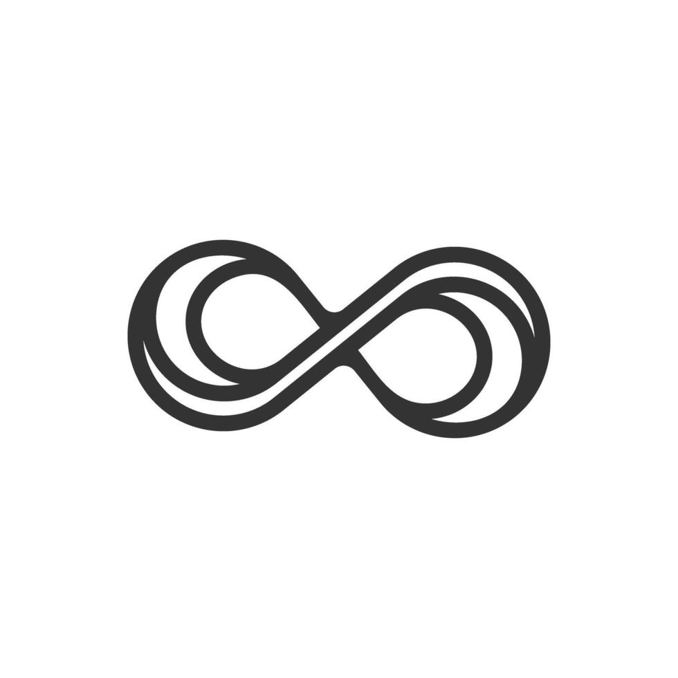 Infinity simple black icon on white background vector