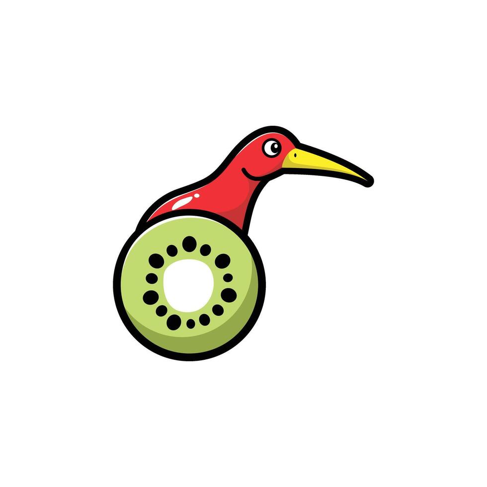 kiwi animal and fruit logo vector