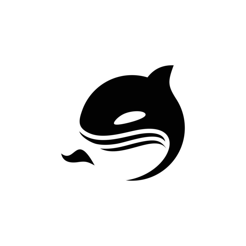 Orca whale monochrome isolated on white vector