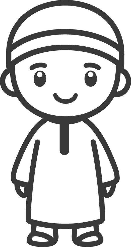 A cartoon boy in a traditional outfit vector