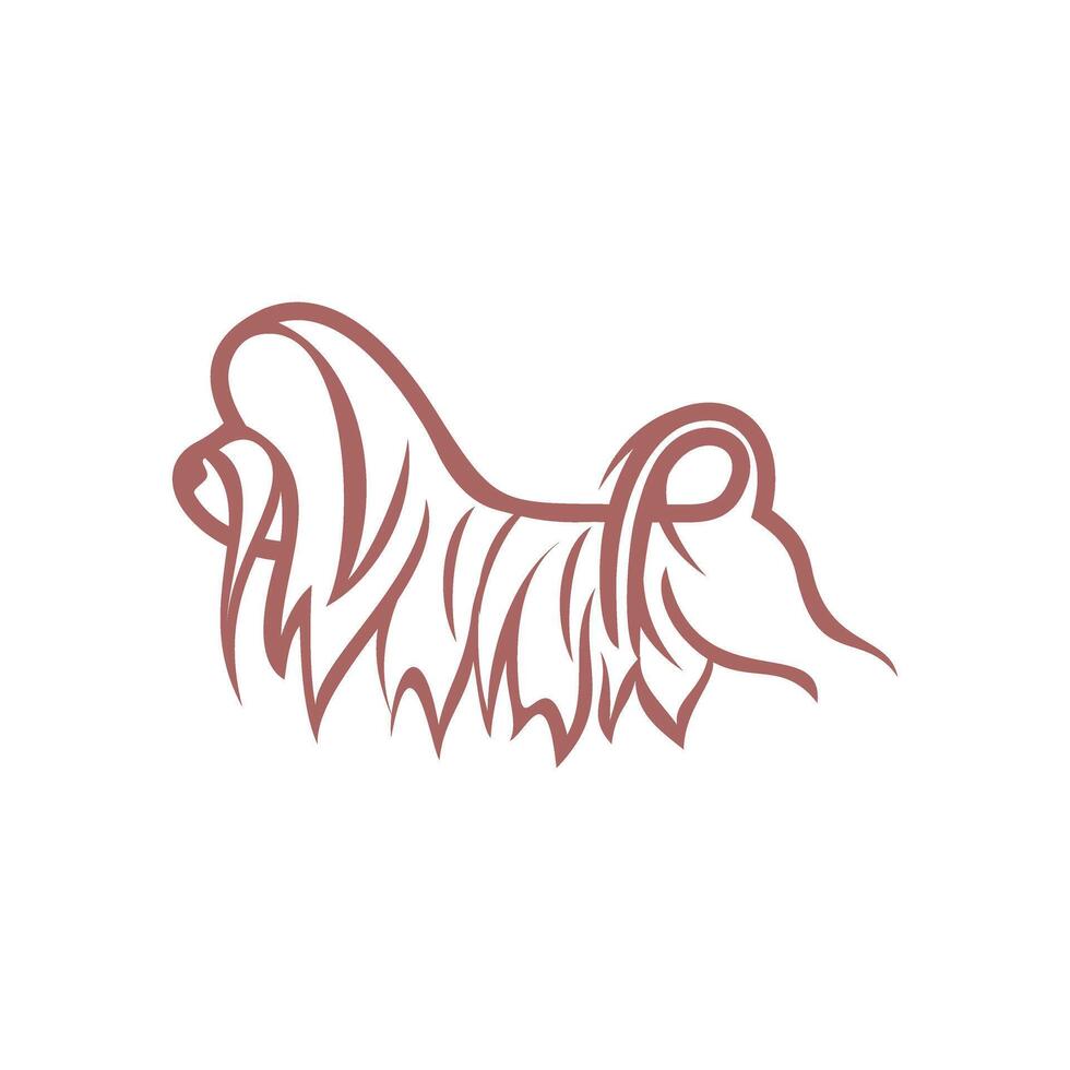 Bearded collie dog logo icon vector