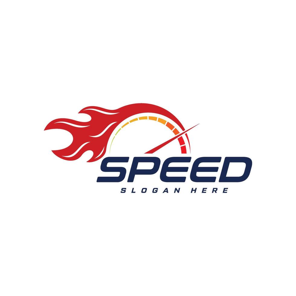 Speed of flaming speedometer for racing event vector