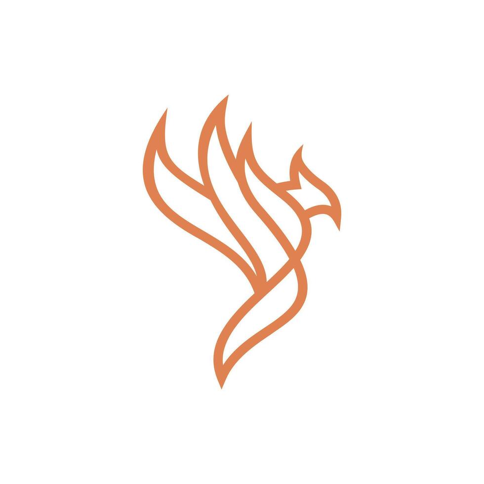 simple and elegant phoenix line logo vector