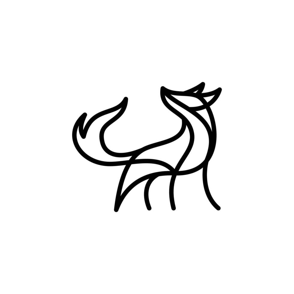 Wolf line logo isolated on white background vector