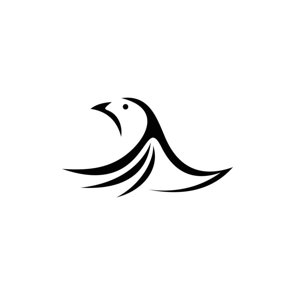 Flat logo bird line logo vector