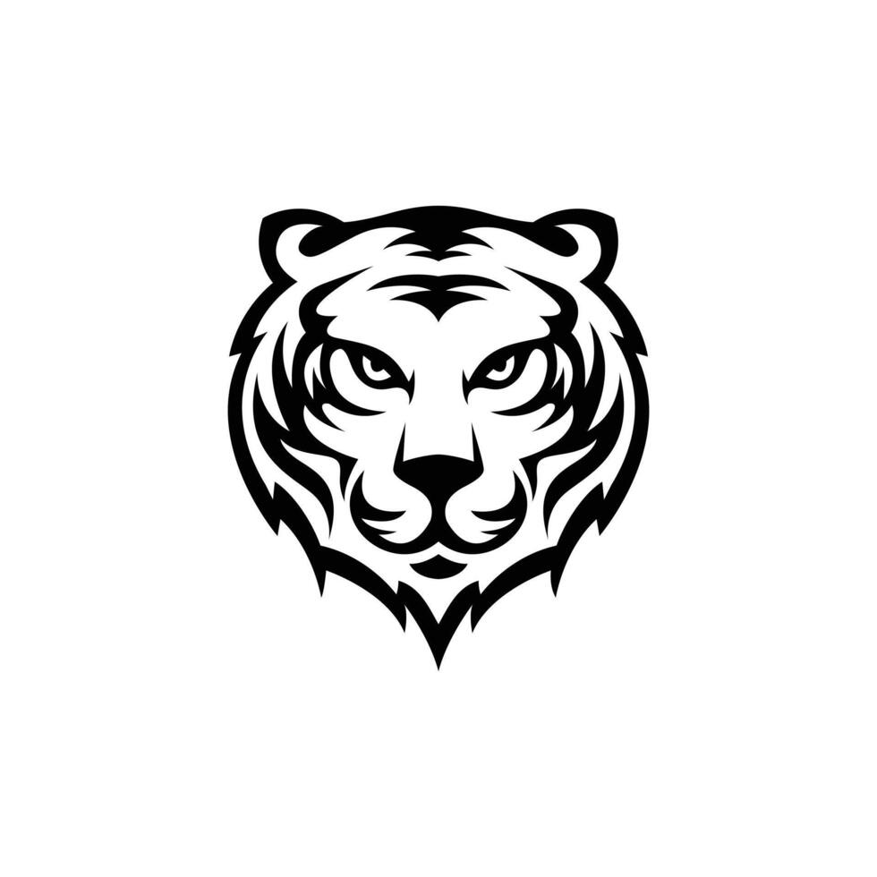 Tiger line isolated on white background vector