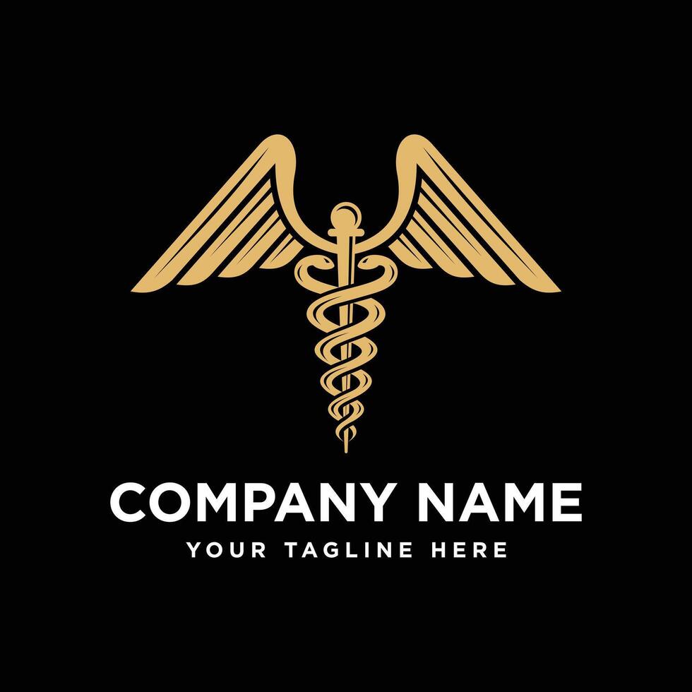 Caduceus healthcare logo vector