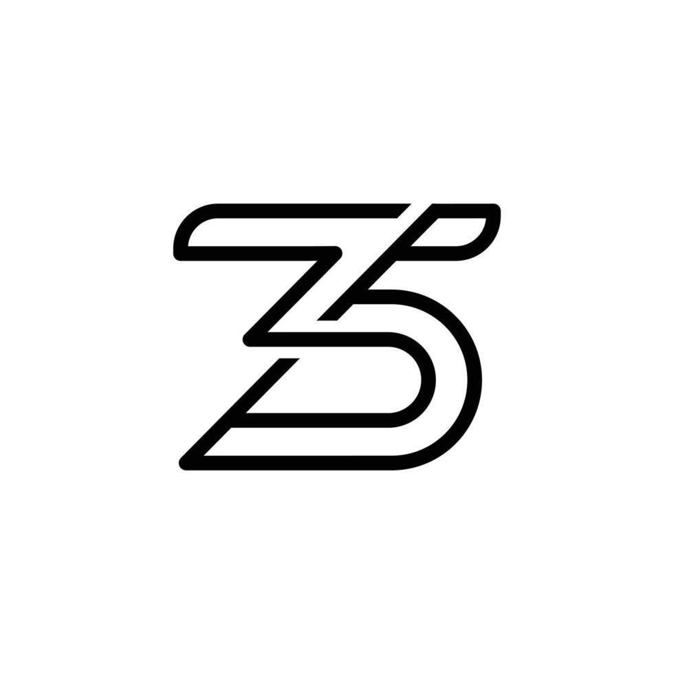 3 and 5 alphabet line logo vector