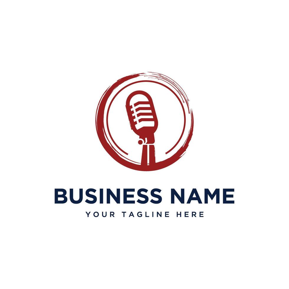 Podcast microphone logo vector