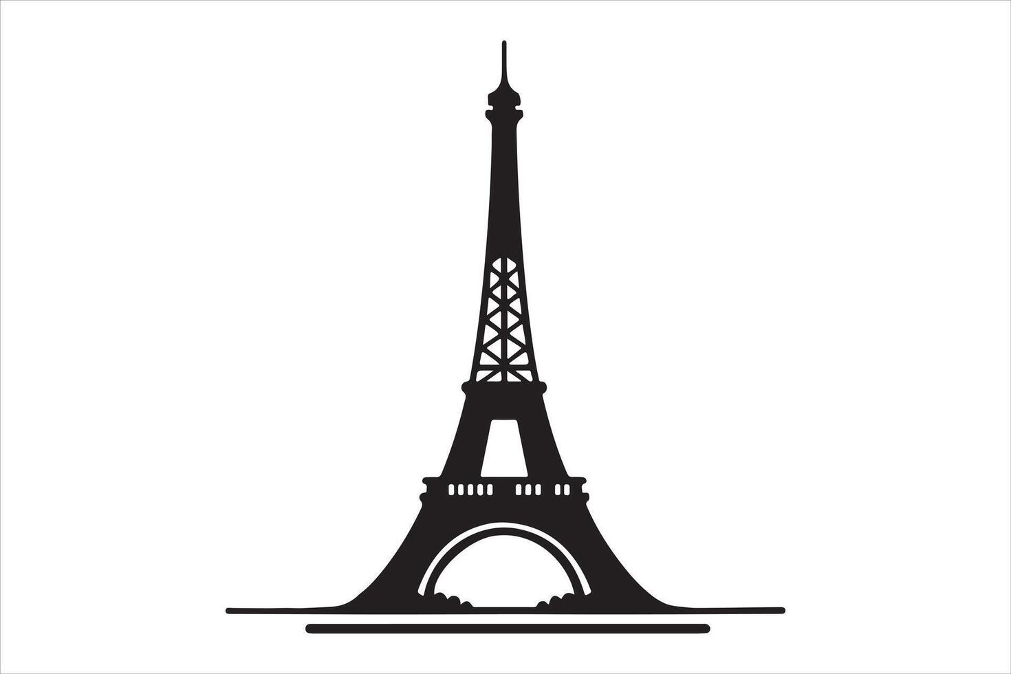 Eiffel tower in france silhouette art illustration vector