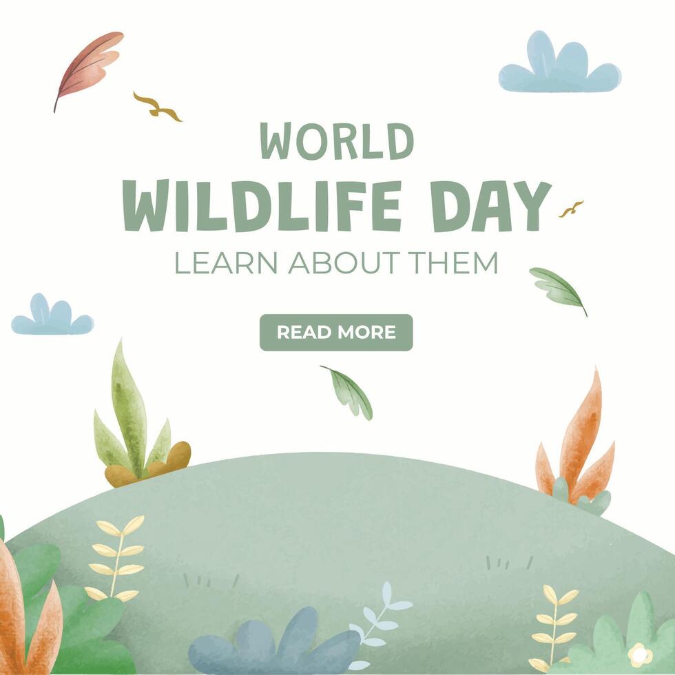 World wildlife day banner vector