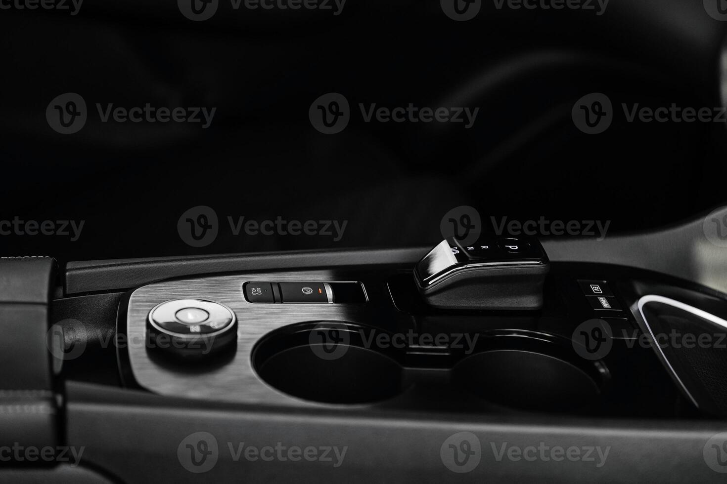Stylish driving mode control panel in car with intuitive icons for various driving conditions. Elegant design, high quality, and ease of use emphasize the premium feel of interior. Leasing, purchase photo