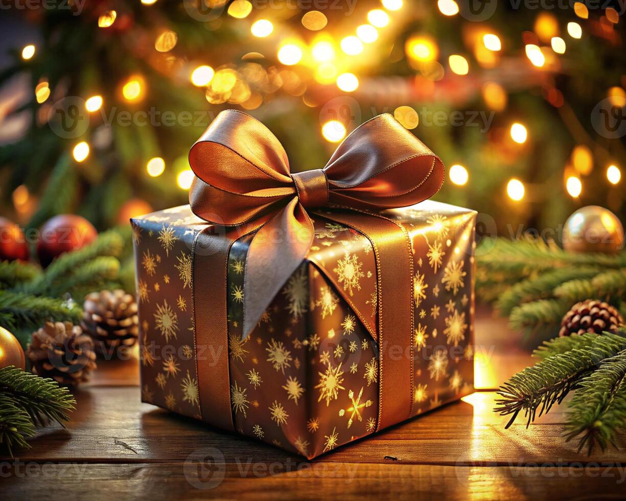 beautifully wrapped Christmas present photo