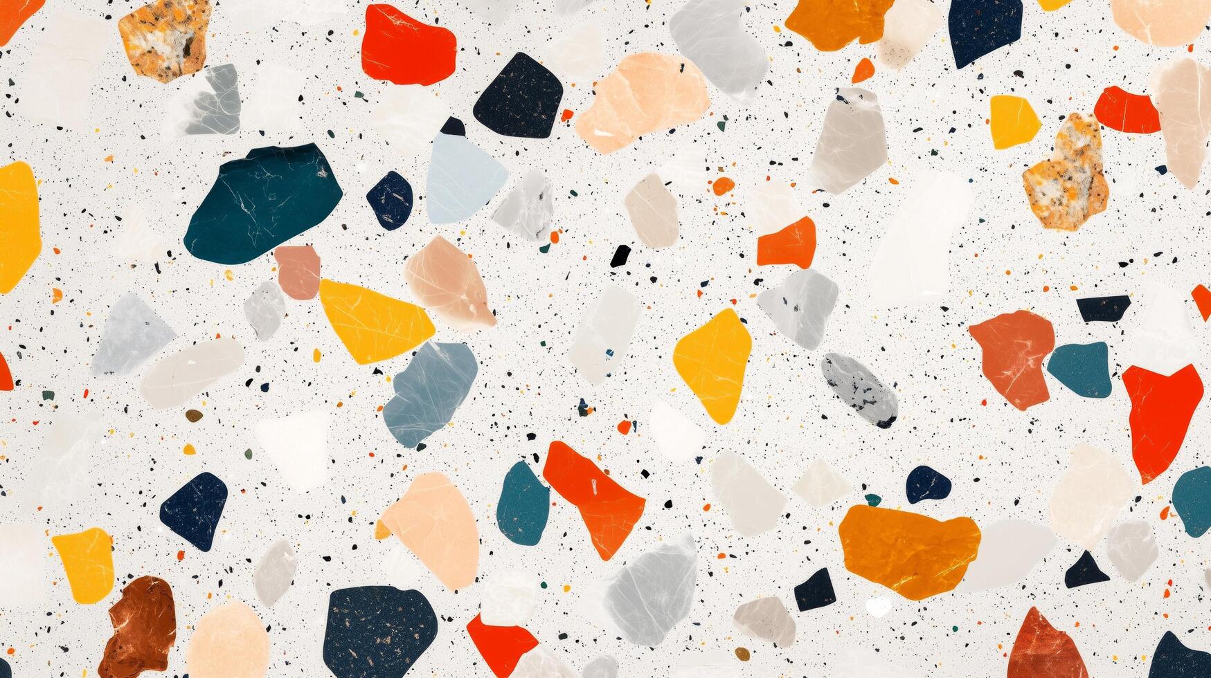 A colorful mosaic made of small rocks and pebbles. The colors are bright and vibrant, creating a lively and energetic atmosphere. photo