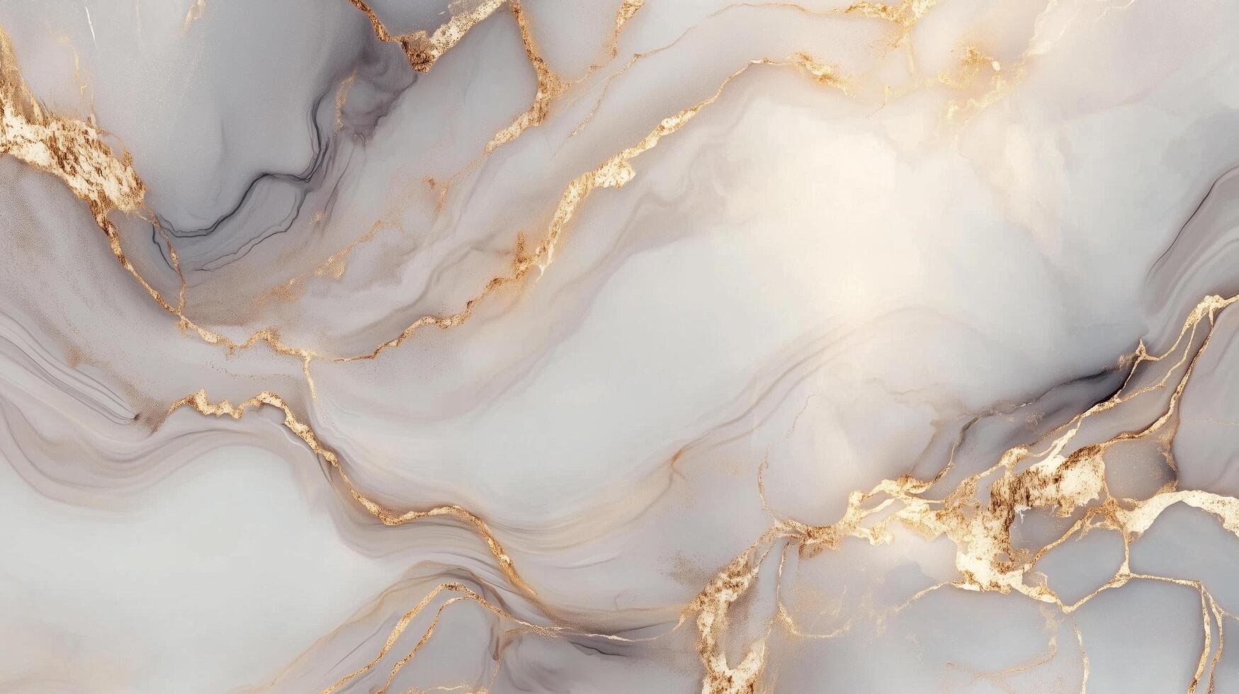 A marble wall with gold and gray swirls. The gold and gray swirls are very prominent and the marble is very shiny. photo