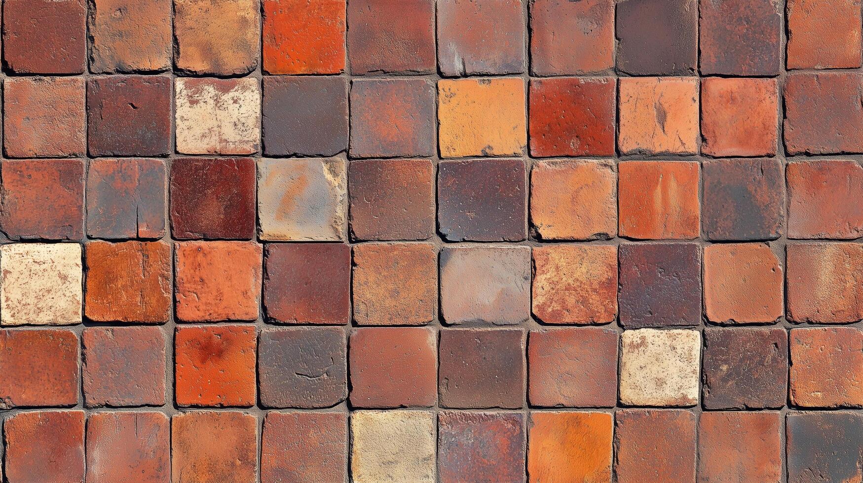 A brick wall with a brown and tan color. The wall is made of bricks and has a rough texture. photo