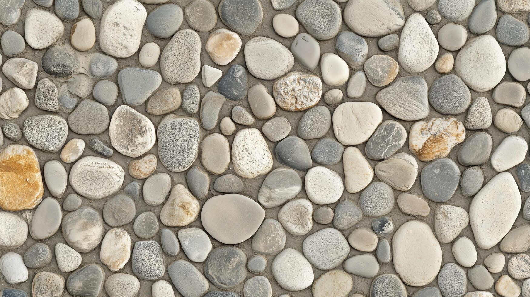 A stone wall with a variety of different sized rocks. The wall is made up of many different sized rocks. photo