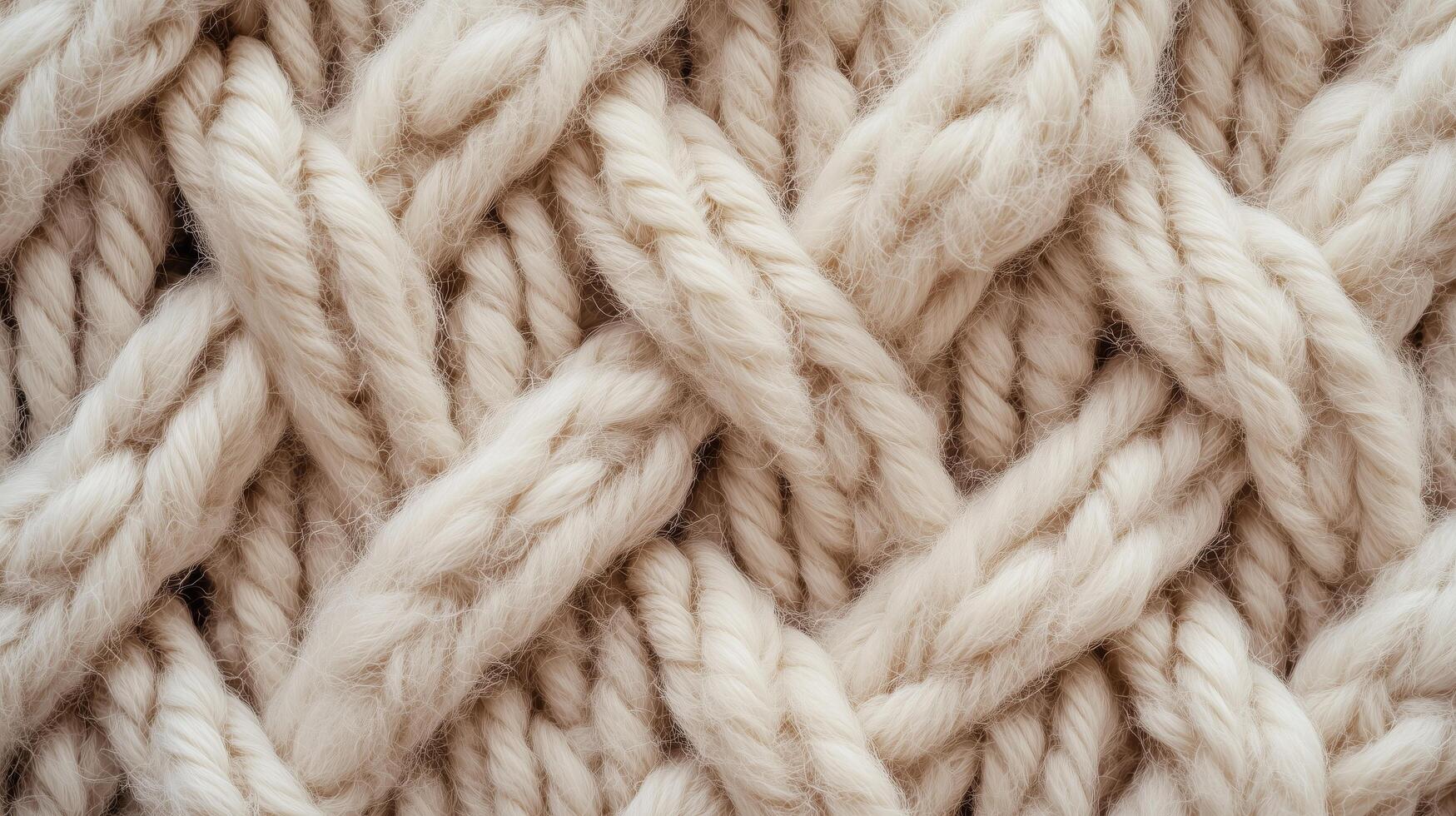 A knitted pattern of white yarn. The yarn is knitted in a way that it looks like a series of loops. photo
