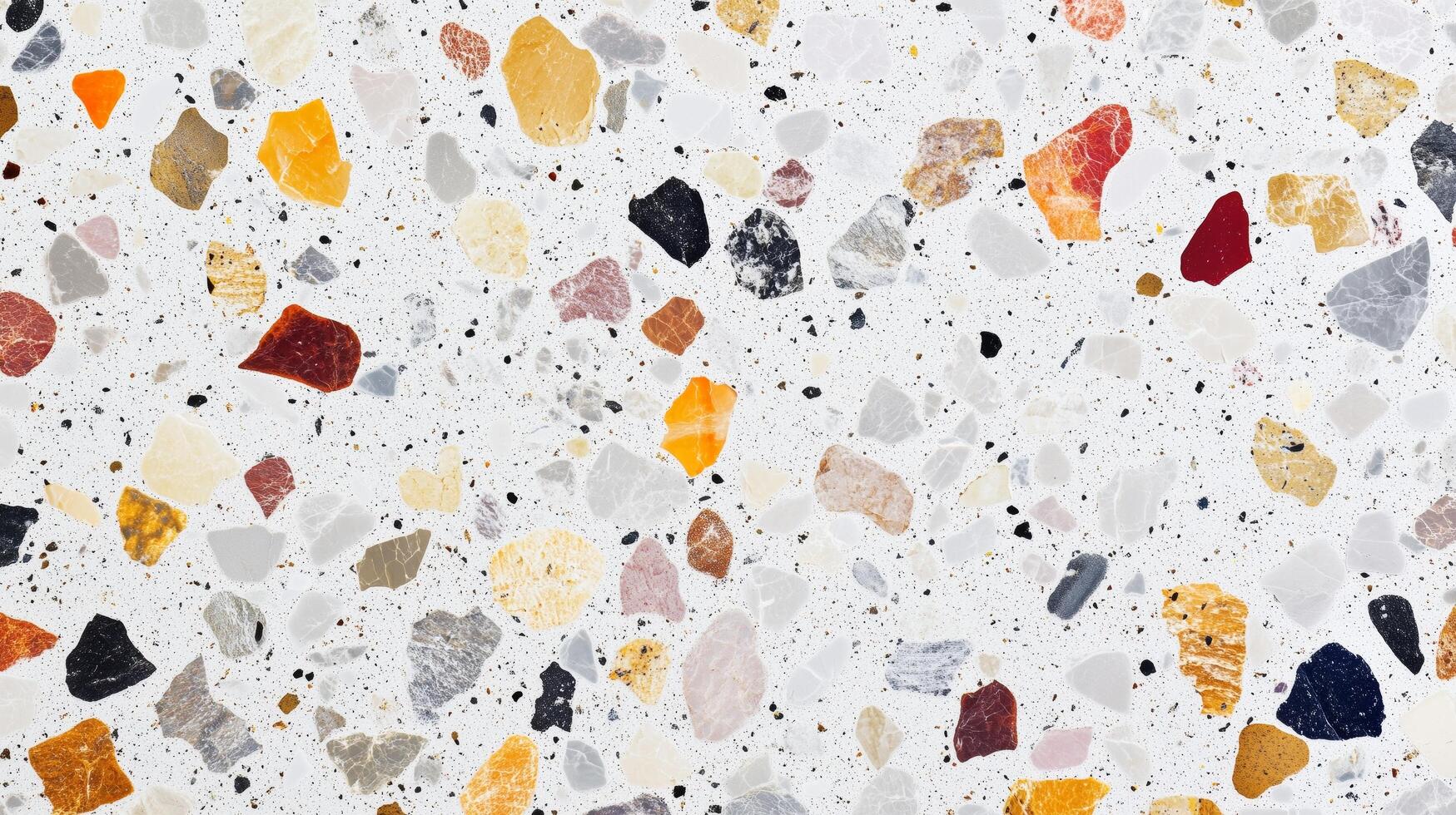 A mosaic tile floor with a variety of colored stones. The tiles are arranged in a pattern that creates a sense of depth and texture. photo