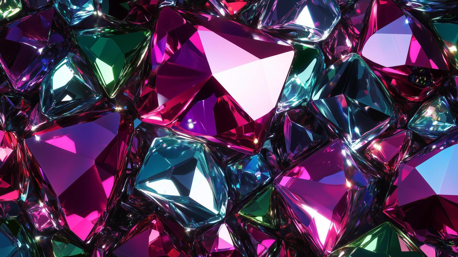A colorful mosaic of small, irregularly shaped glass pieces. The colors are vibrant and the shapes are jagged. photo