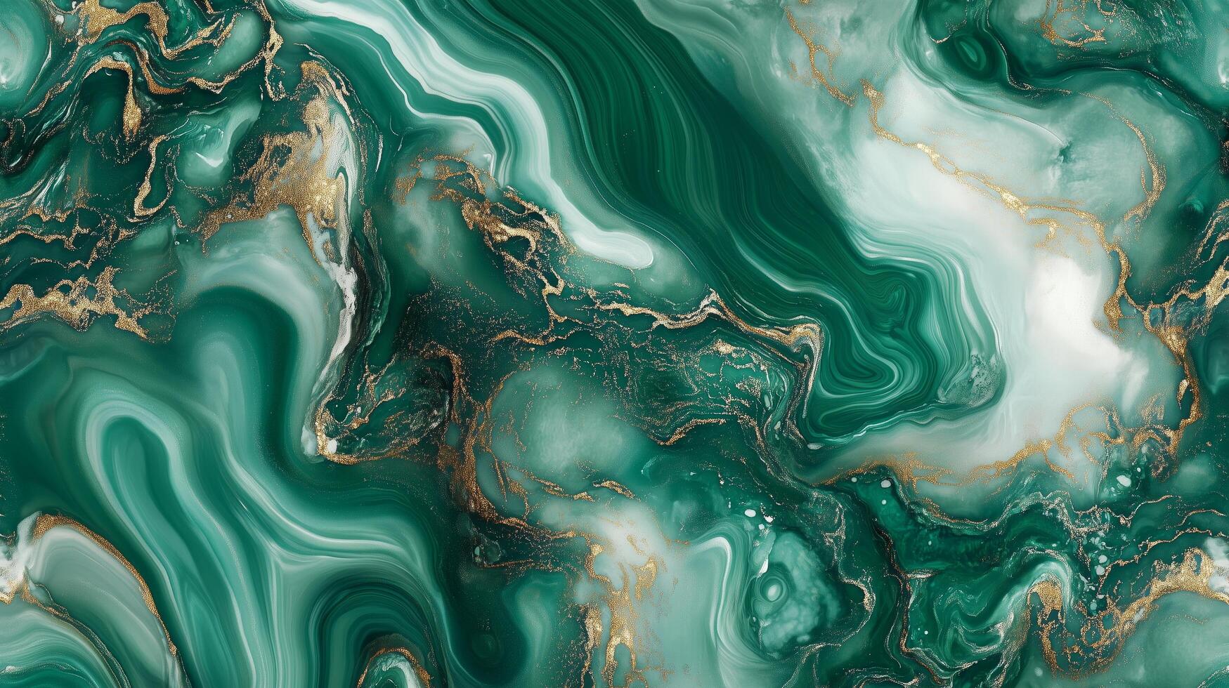 A green and gold swirl patterned wall. The gold and green colors create a sense of luxury and opulence. photo
