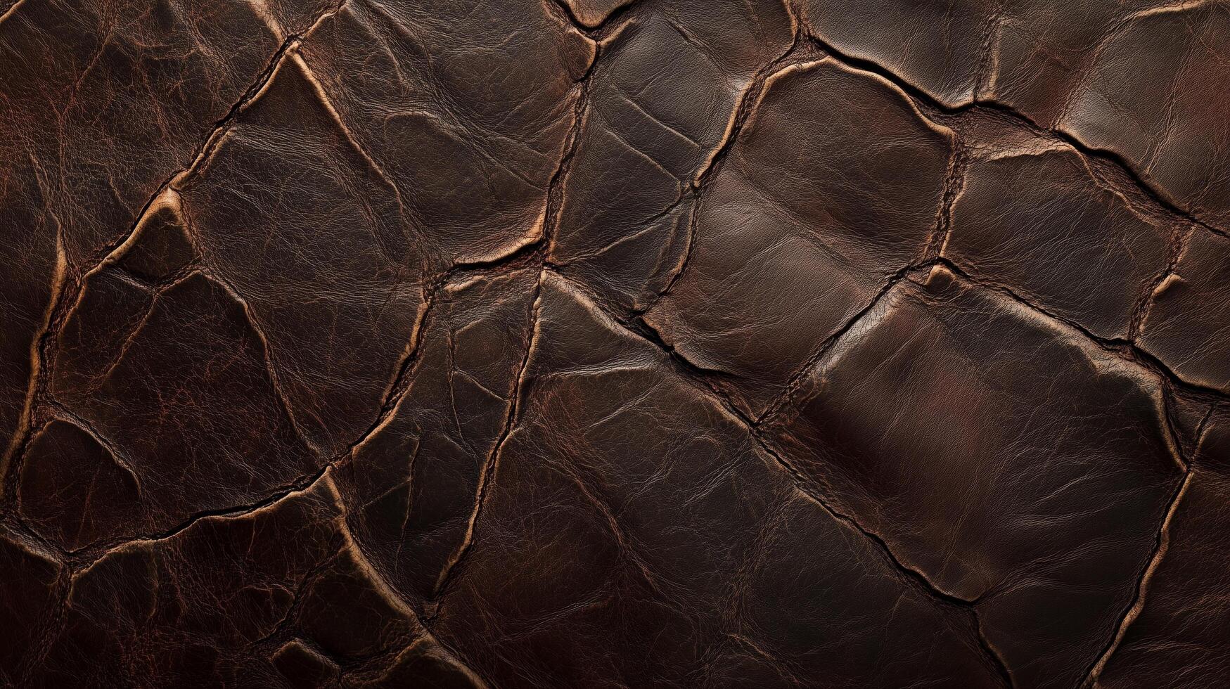 A close up of a brown leather surface with a rough texture. photo