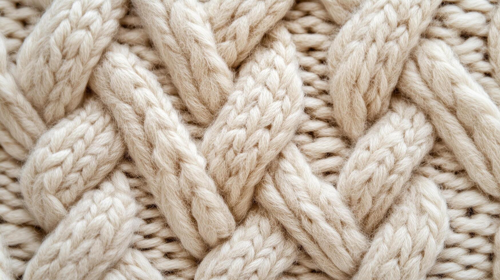 A knitted pattern of white yarn. The yarn is knitted in a way that it looks like a series of loops. photo