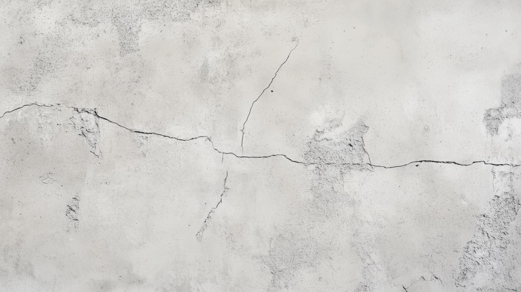 A wall with cracks and holes in it. The wall is white and has a rough texture. photo