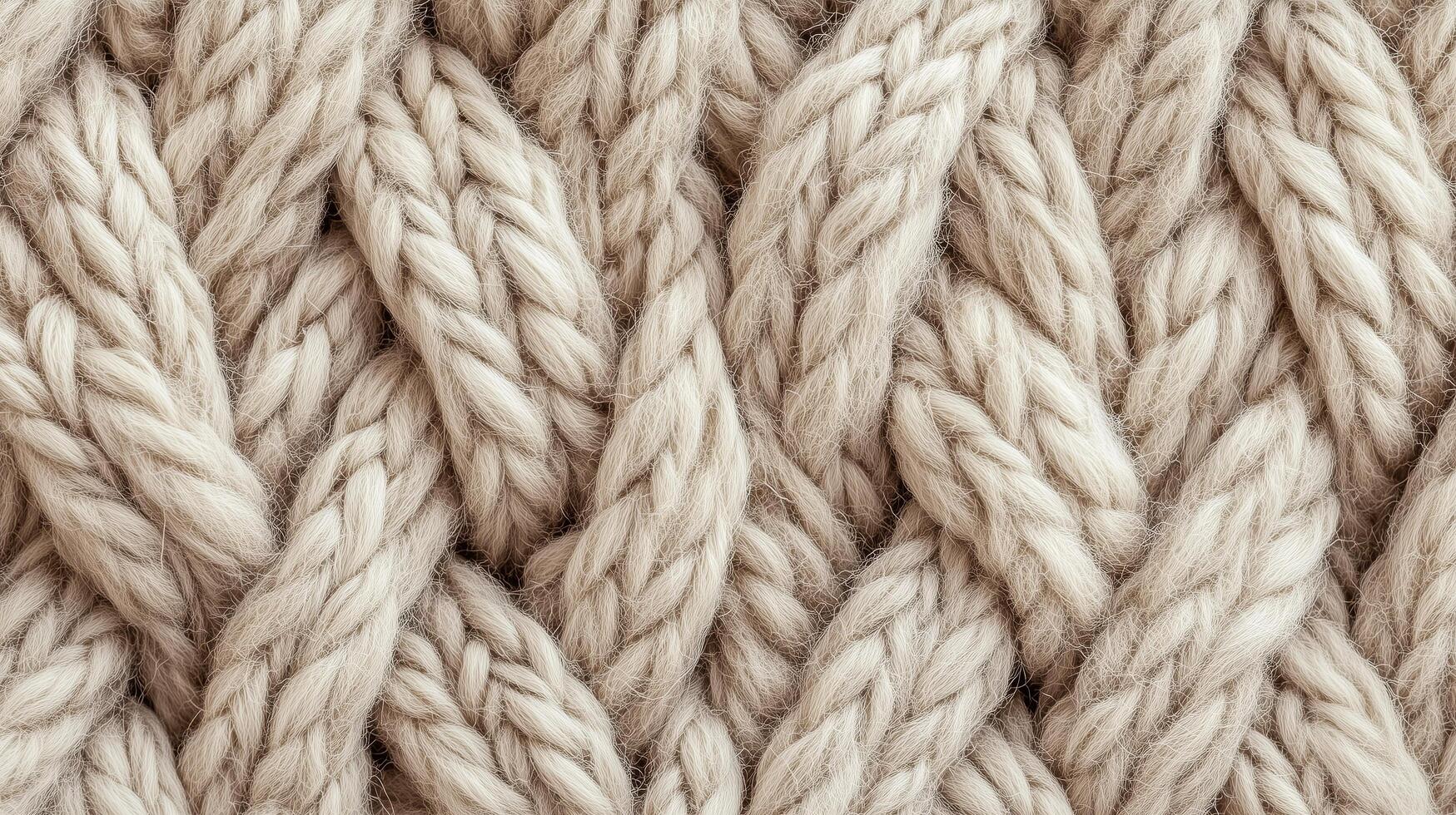 A knitted pattern of white yarn. The yarn is knitted in a way that it looks like a series of loops. photo