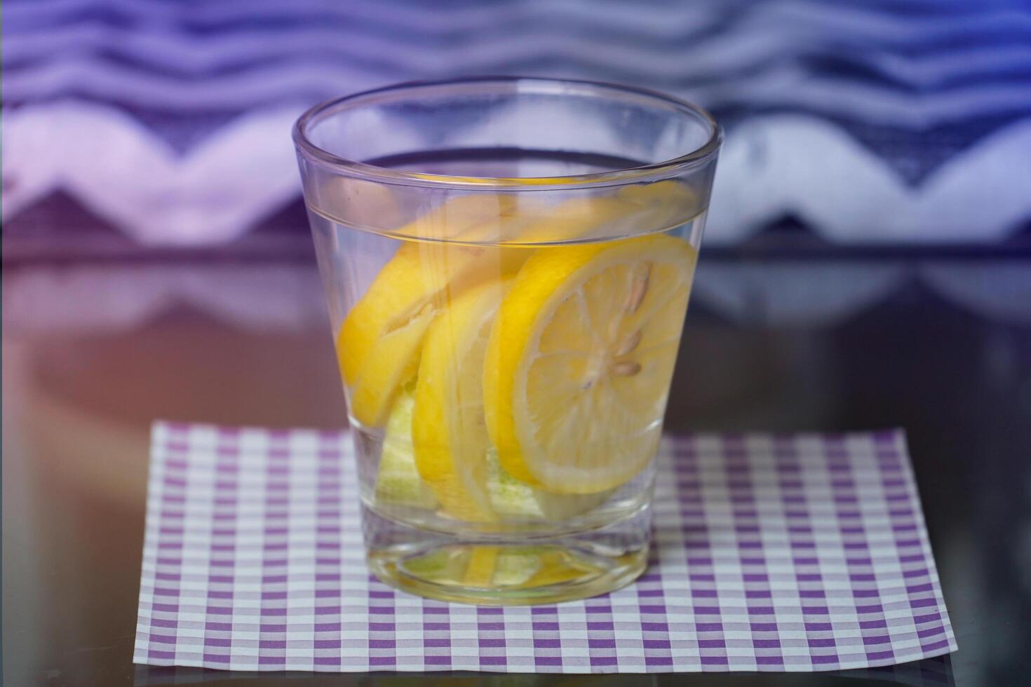 lemonade water with purple color ray photo