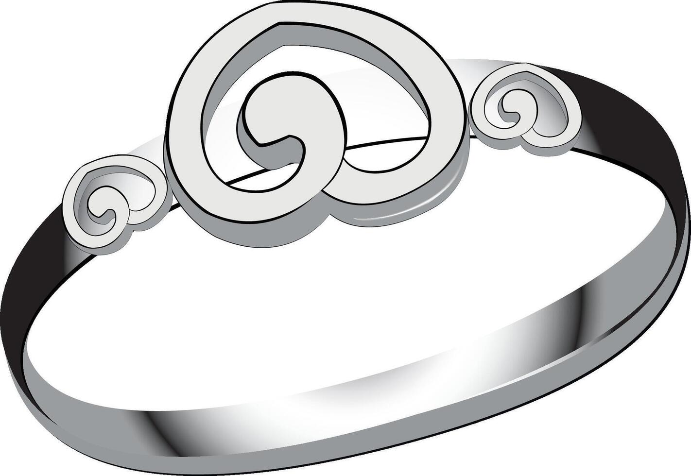 An illustration of a ring with a heart vector