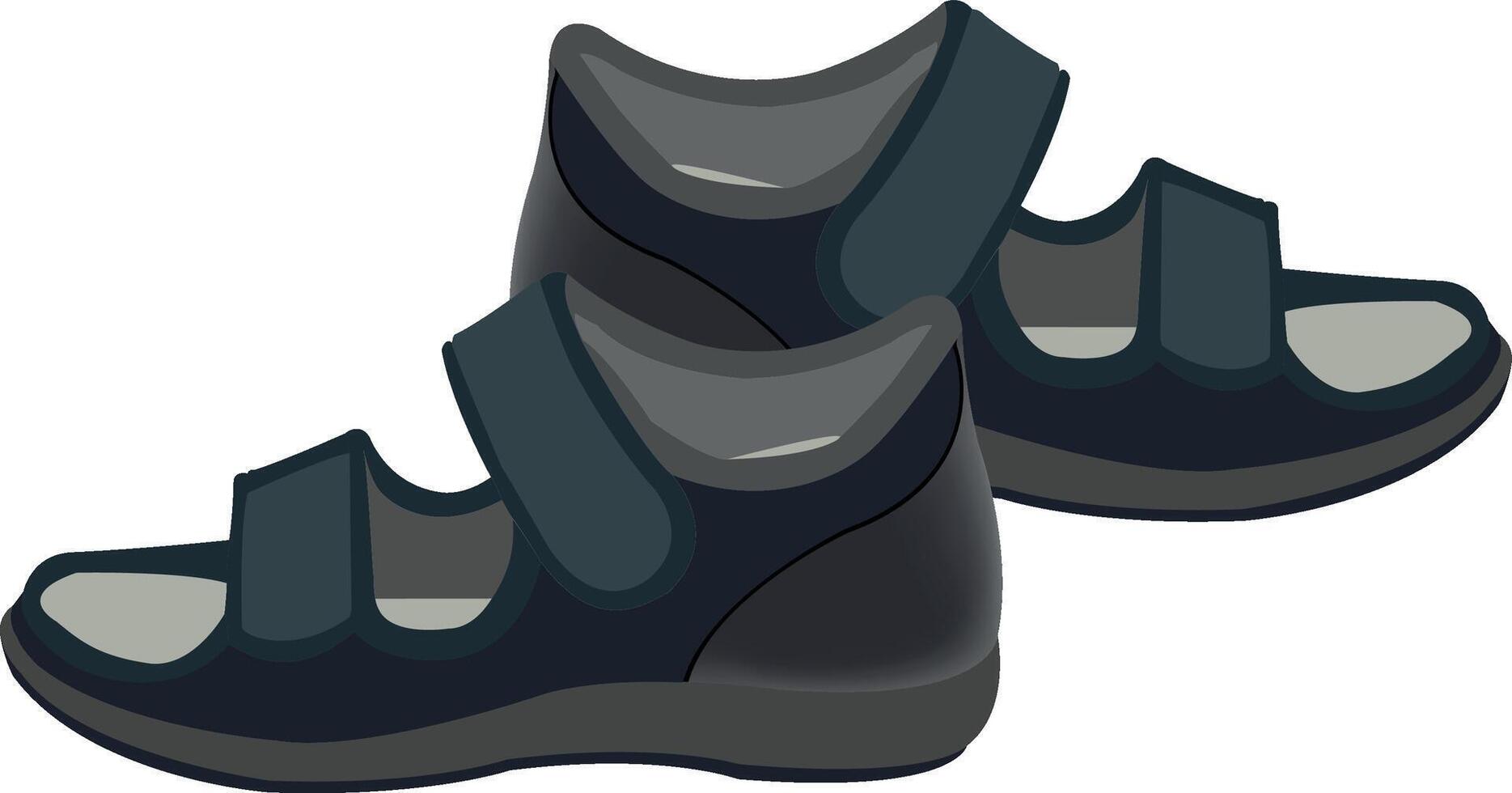 A pair of black sandals on a white background vector