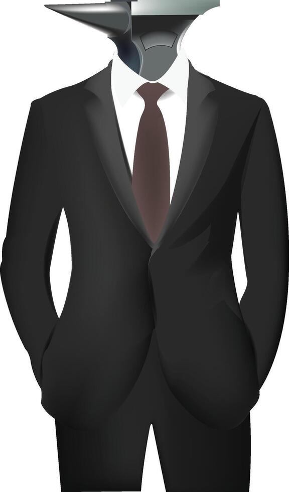 A cartoon man in a suit and tie with a bird head vector