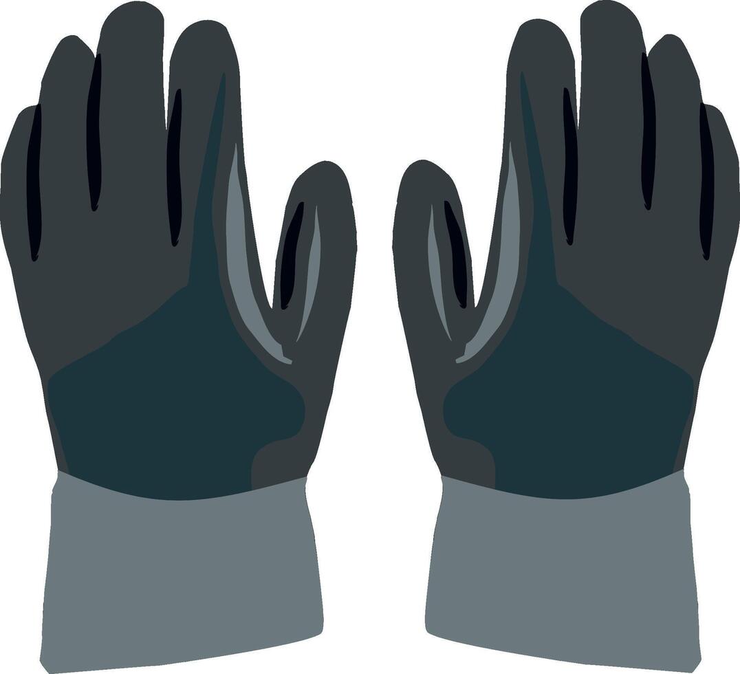 Black gloves with white palm on a white background vector