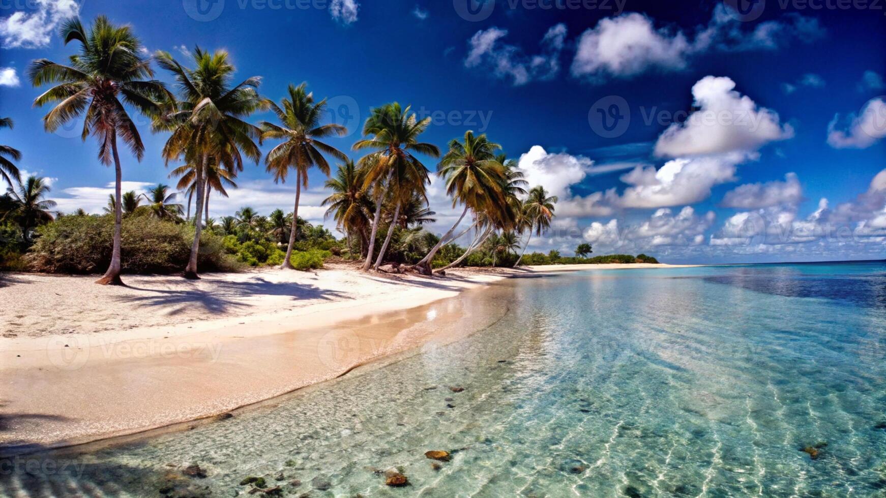Serene Beach View of a Deserted Island Paradise photo