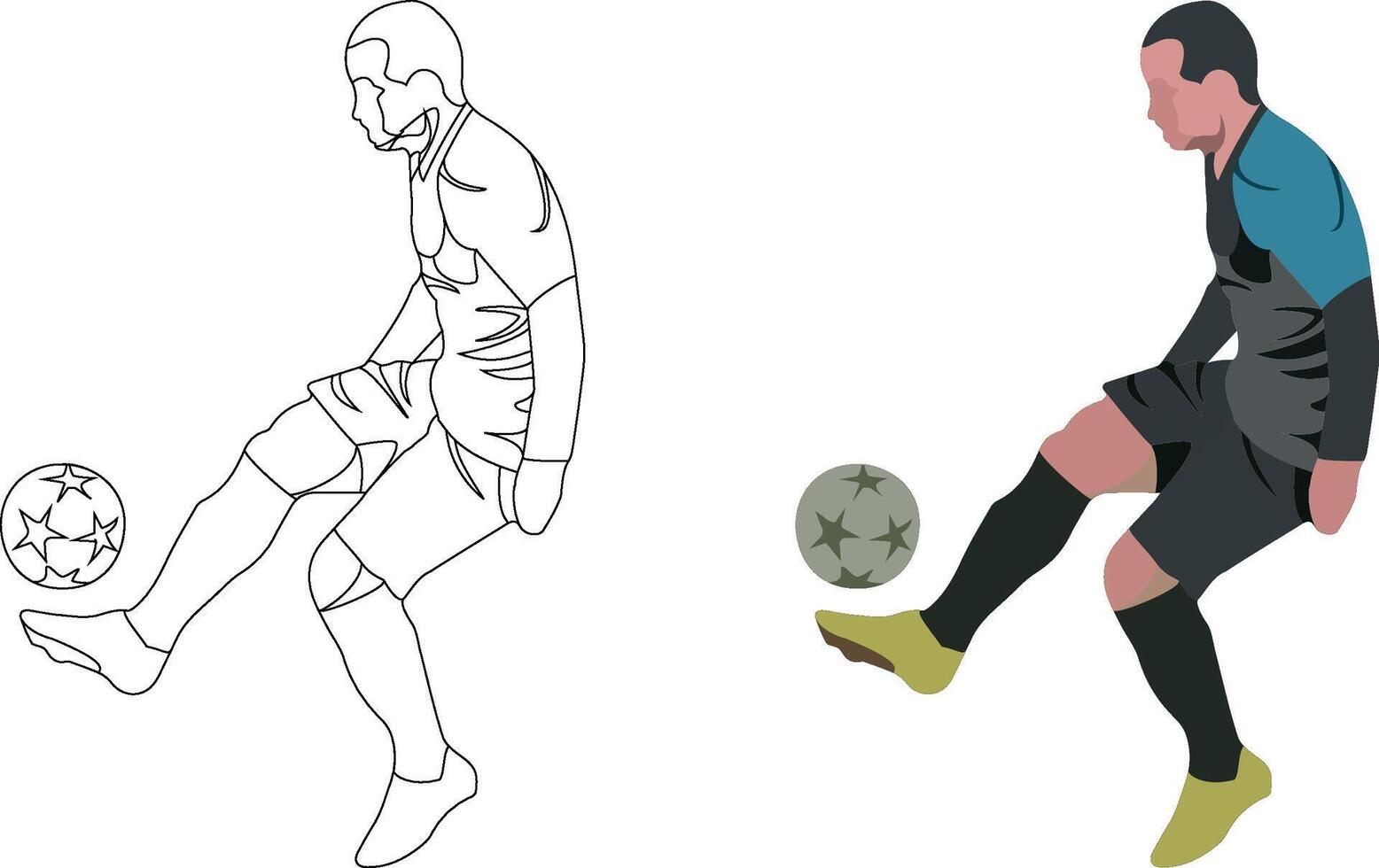 How to draw a soccer player vector