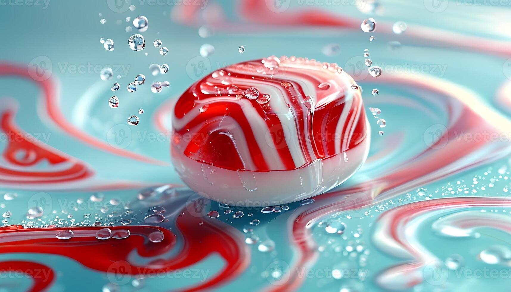 Colorful Soap with Swirls and Bubbles photo