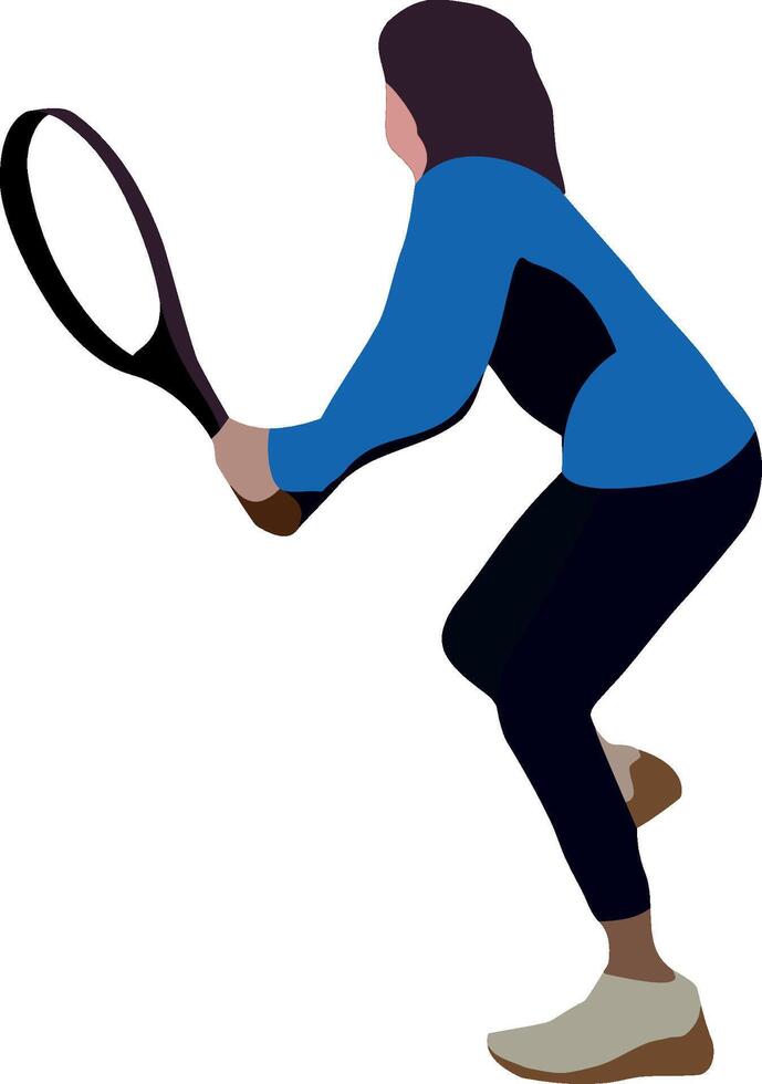 un mujer es participación un tenis raqueta vector