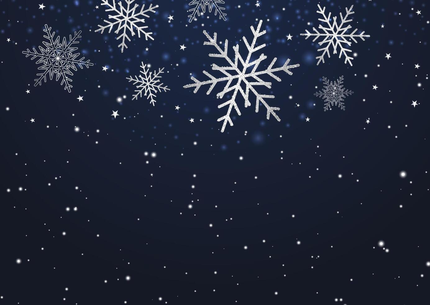 Christmas background with snowflakes and stars design vector