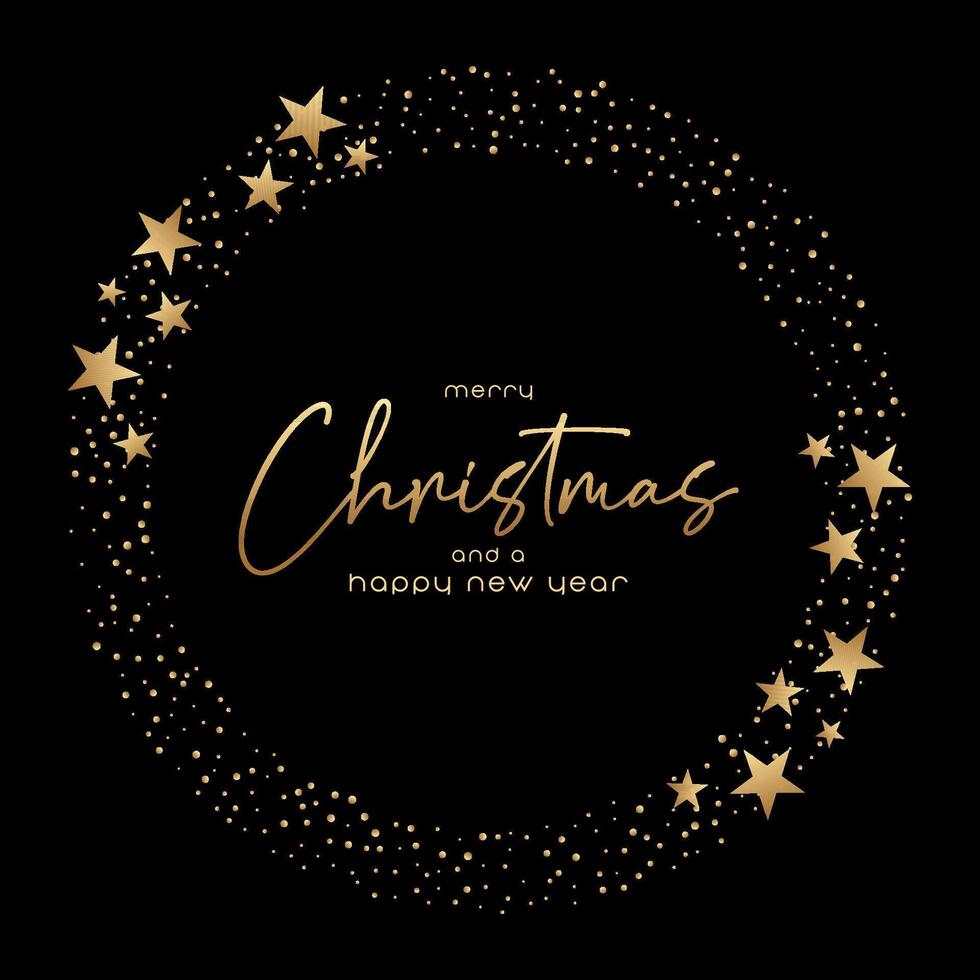 Elegant black and gold Christmas and New Years background design vector