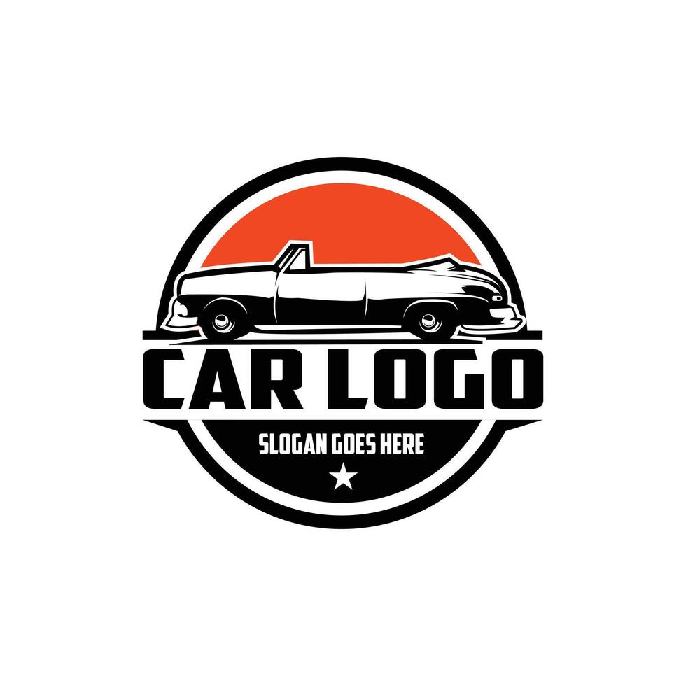 car logo Greased lightning. isolated white background. appearing from the side with a stunning sunset. best for logo, badge, emblem, icon, sticker design. available in eps 10 vector