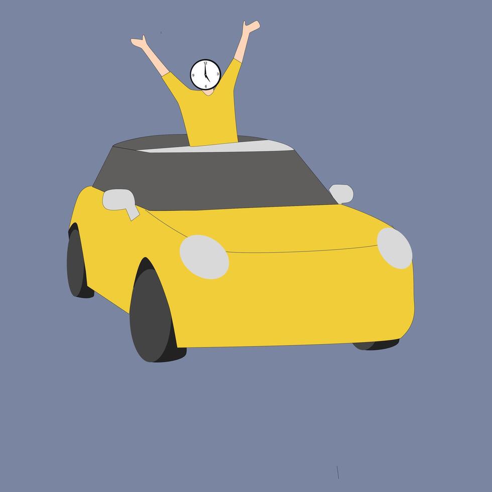 a man riding a luxury car vector