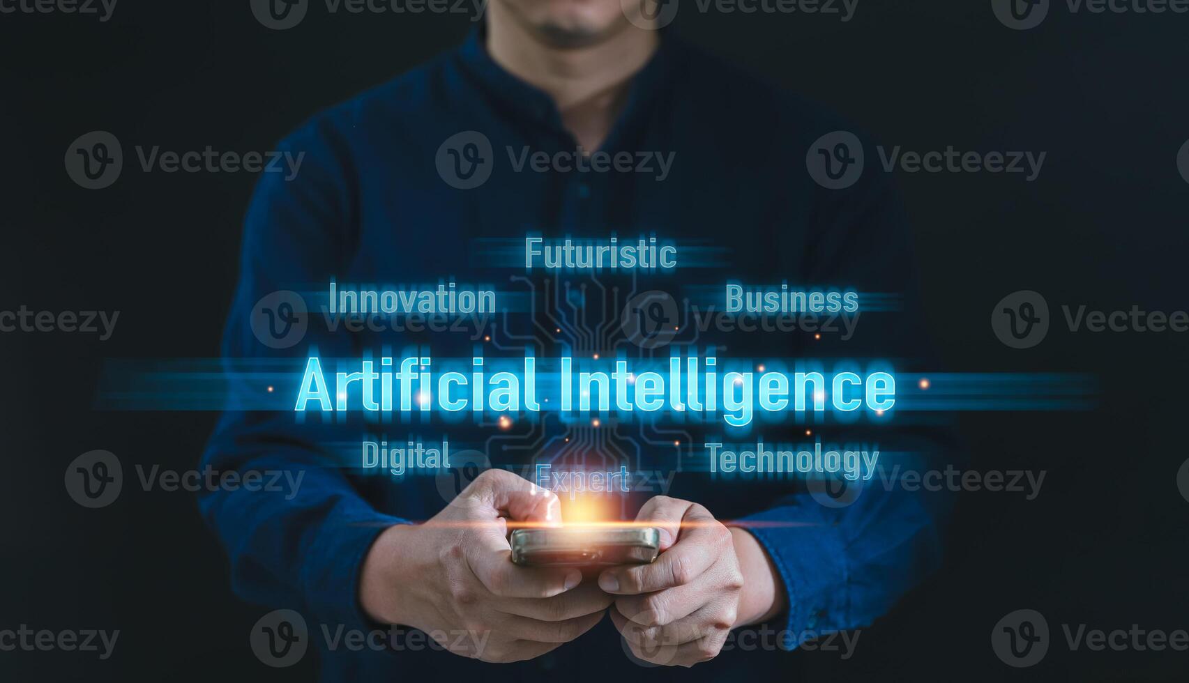Ai technology, Artificial Intelligence concep. Futuristic digital technology transformation photo