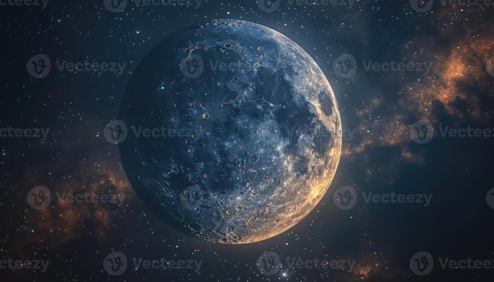 the moon is seen in the night sky photo