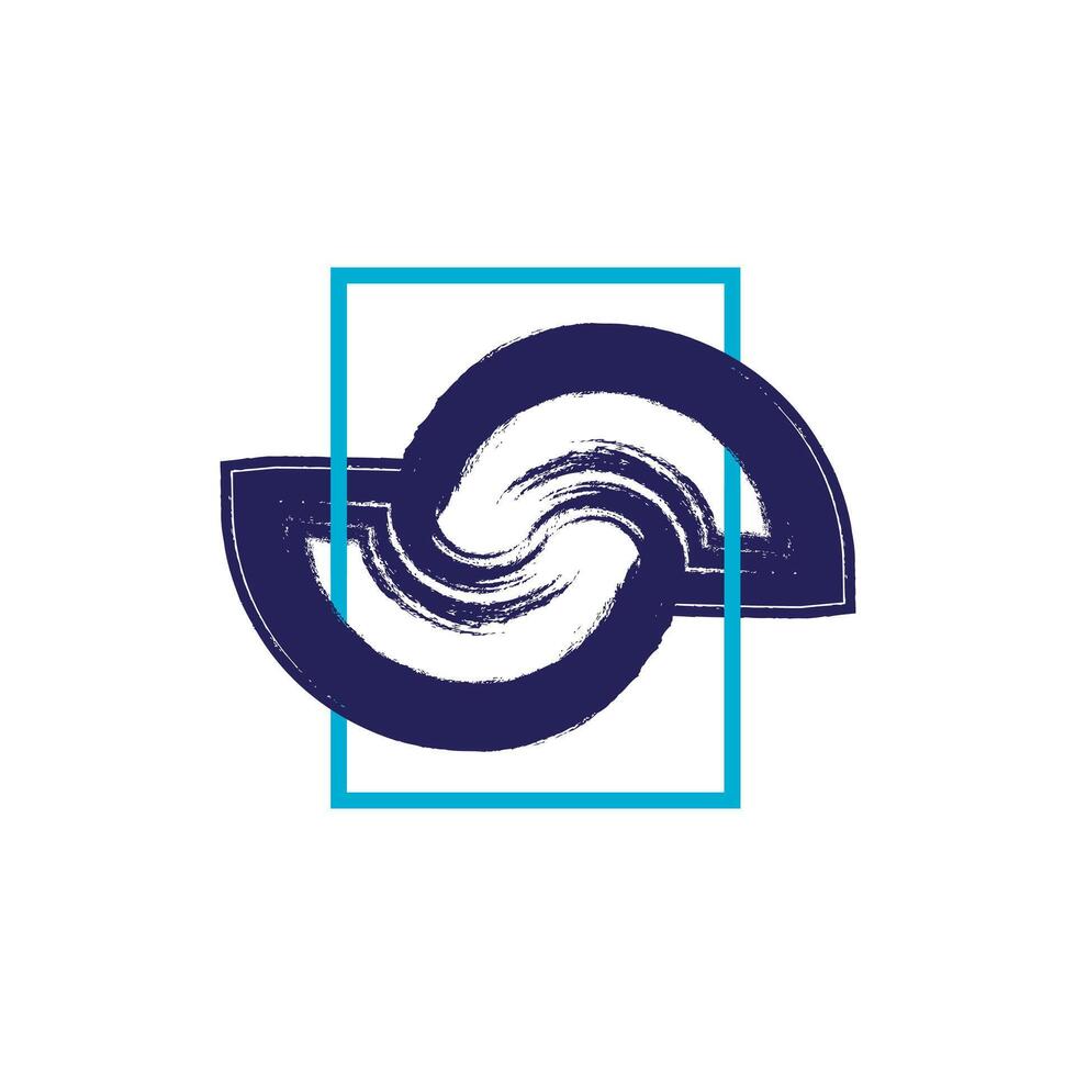 an abstract design with a central swirling shape that resembles two interlocking curves. vector