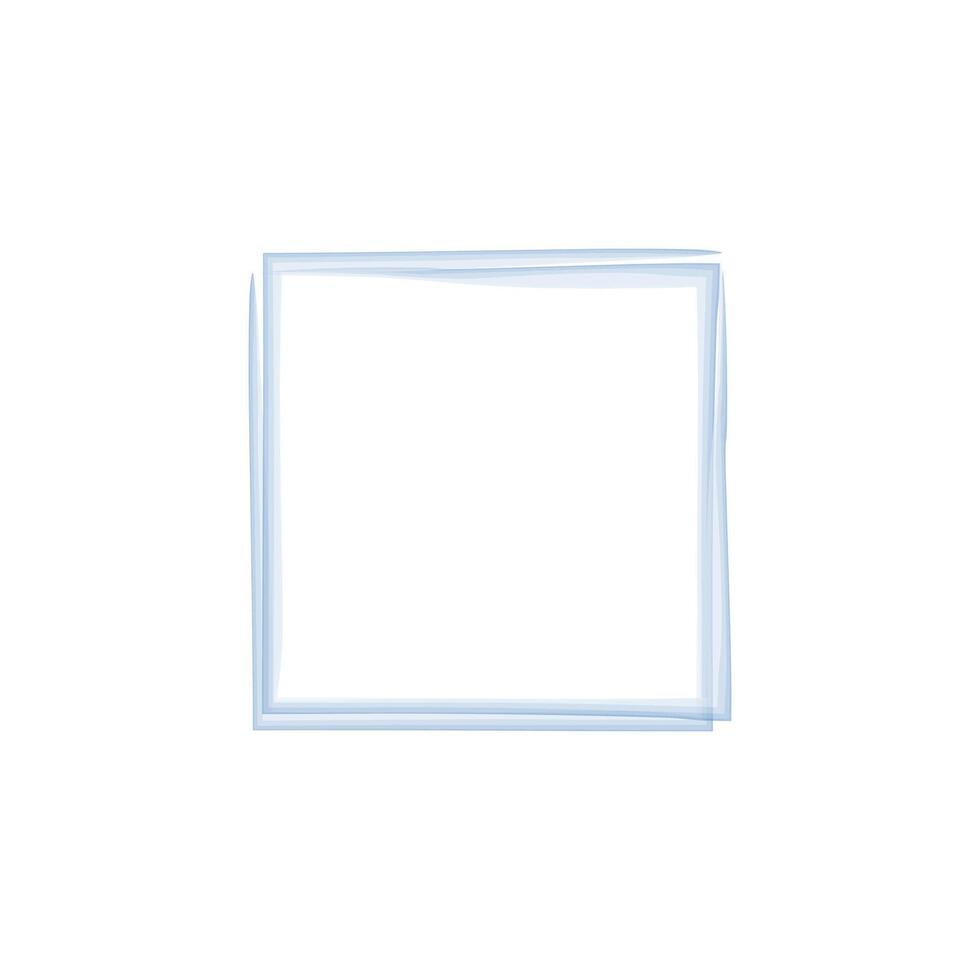 a square frame with a soft, translucent appearance. The frame is composed of light blue lines vector